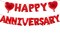 16" Red HAPPY ANNIVERSARY Letter Balloons with 18" Heart-Shaped Foil Balloons